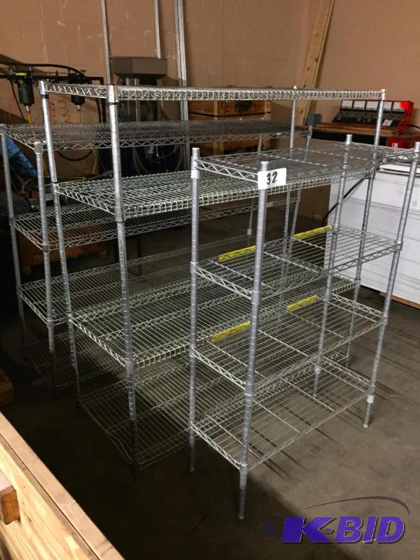 lot 32 image: Lot of 3 misc Metro style racks....