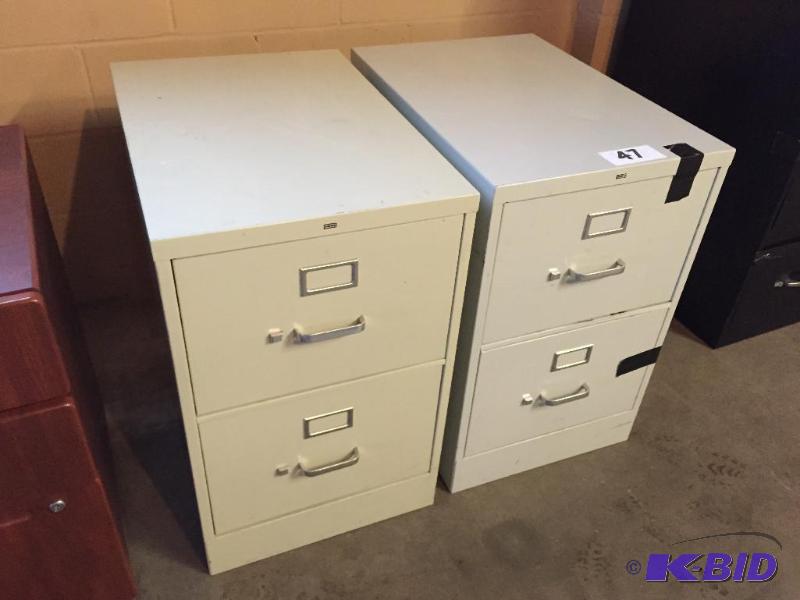 lot 47 image: Wide 2 drawer filing cabinets....