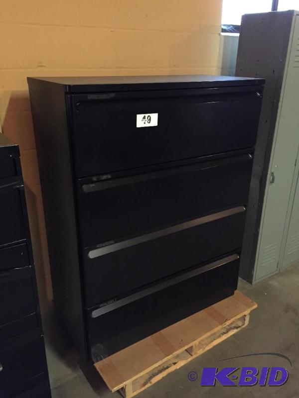 lot 49 image: 4 drawer lateral filing cabinet....