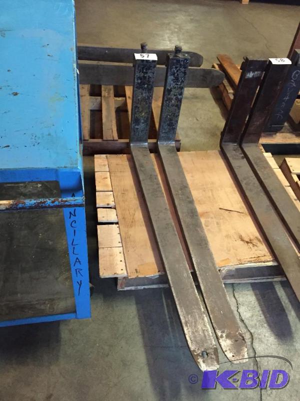 lot 57 image: Set of 2 matching forklift forks....