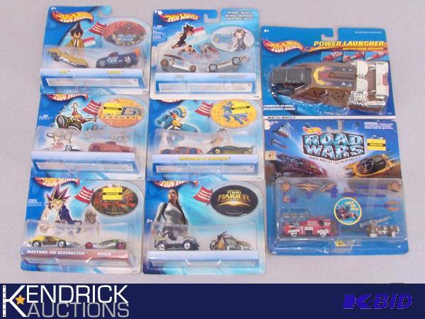 6 New Hot Wheels MovieTV  Double Packs, 1 Power Launcher, and 1 Road Wars Kit
