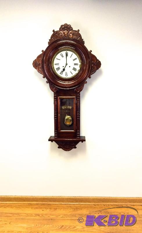Large  Biedermeier period (1835-1848) Walnut Regulator Wall clock