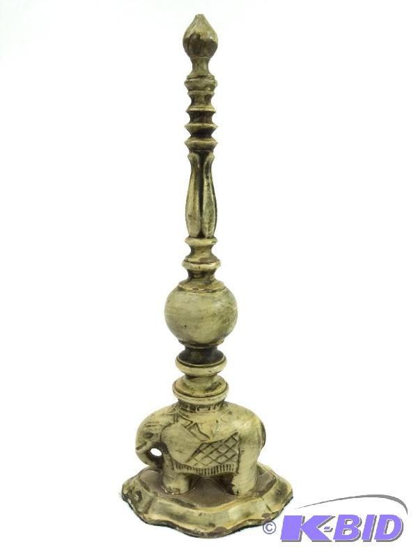 Antique Brass Elephant with tall Finial