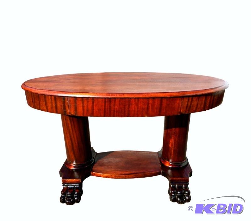 Antique New England Claw foot Cherry EntryLibrary Table