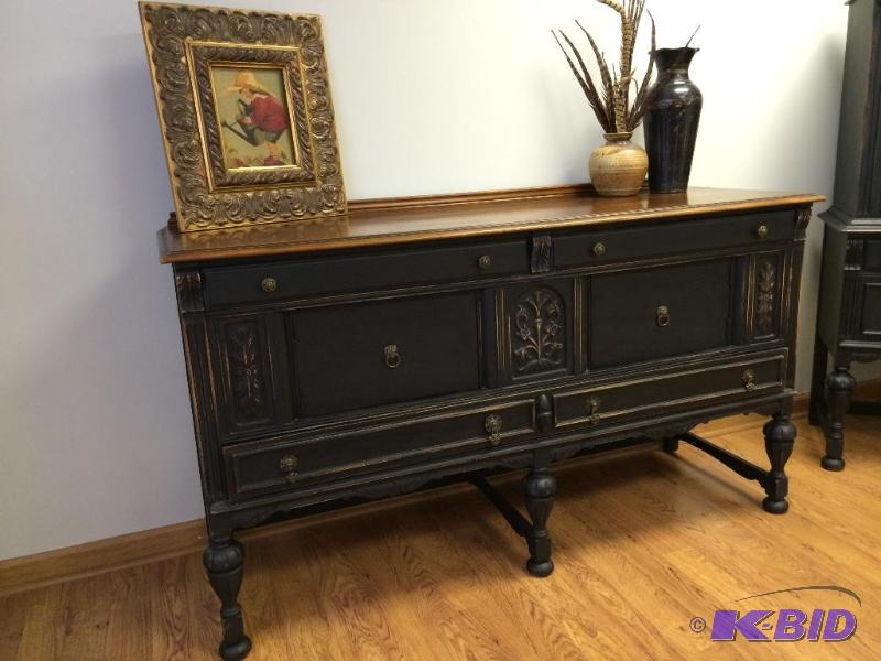 Hand Carved Antique Walnut Buffet Excellent Condition