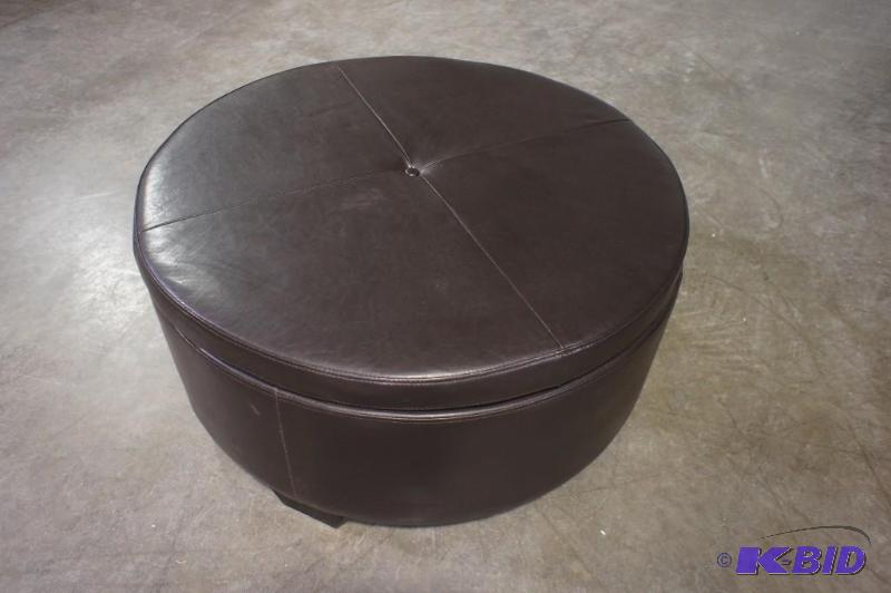 New Dark Brown Durablend Leather Ottoman with...