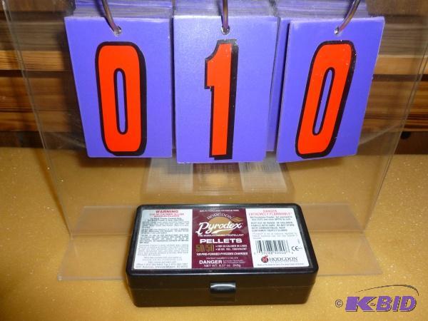 lot 10 image: Box of pyrotex pellets for black powder use. ...