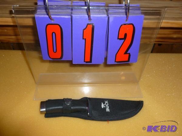lot 12 image: Stainless buck knife. 10" overall. Has 5...