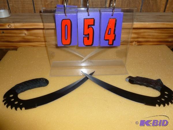 lot 54 image: 2 martial arts fighting knives. As shown. Ter...