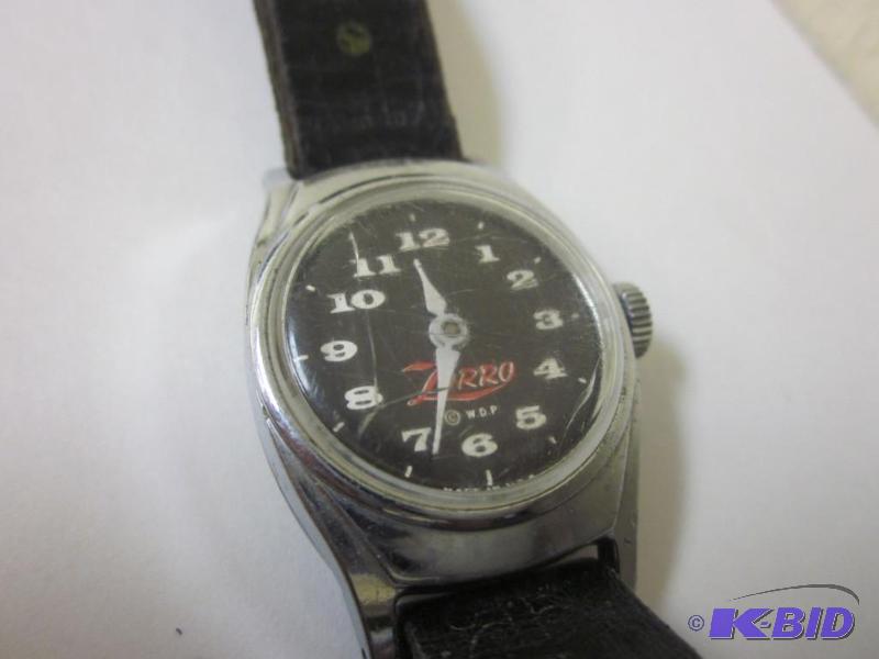 lot 12 image: Vintage untested Zorro wrist watch with leath...