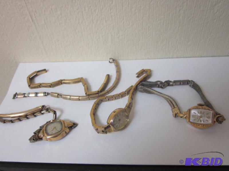 lot 14 image: Lot of (3) vintage gold filled womans watche...