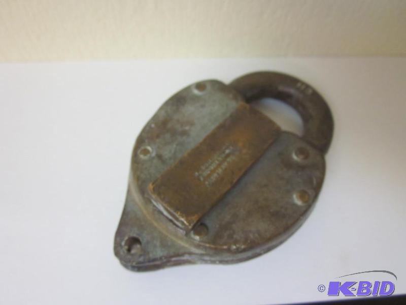 lot 16 image: Circa 1900 pad lock patented Brooklyn NY, wit...