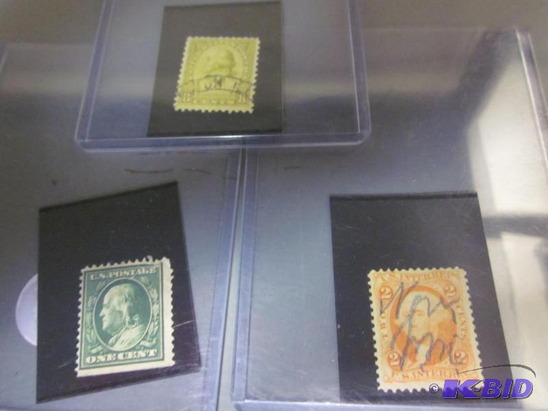 lot 56 image: Lot of (3) old stamps.      ...