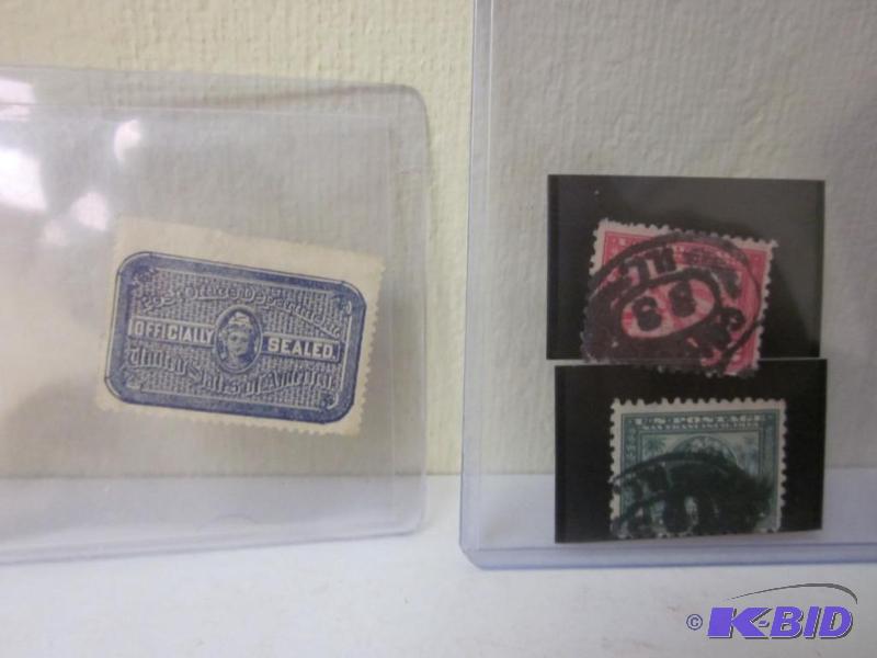 lot 62 image: Lot of (3) old stamps.       ...