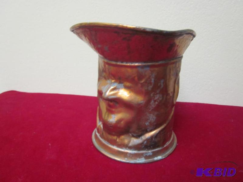 lot 73 image:    Rare 6 inch solid hammered copper Cir...