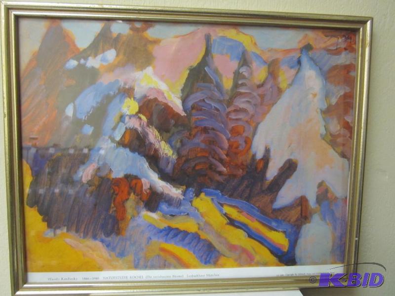 lot 98 image: Vintage Wassily Kandinsky German print framed...