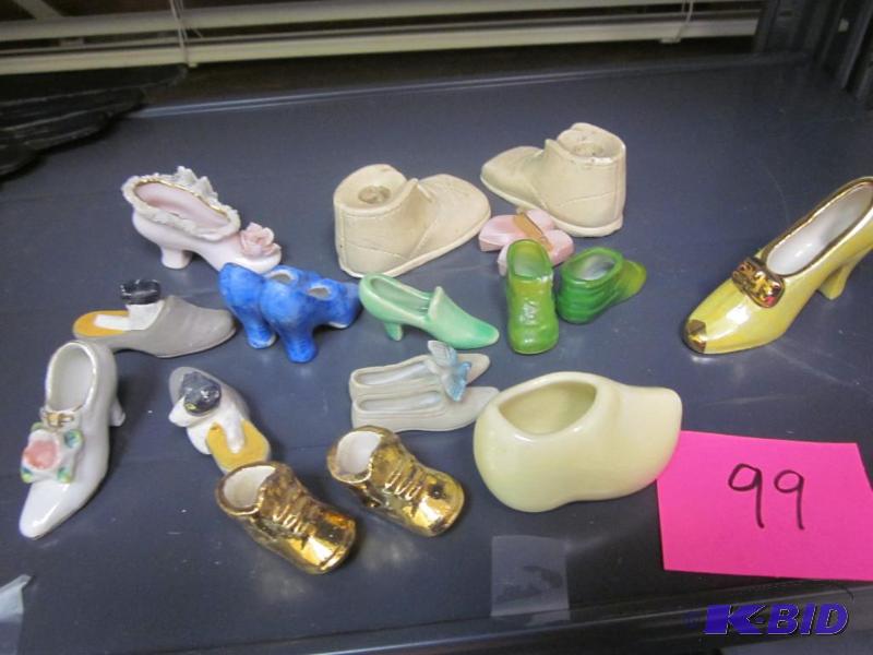lot 99 image: Lot of porcelain miniature shoes, all excelle...