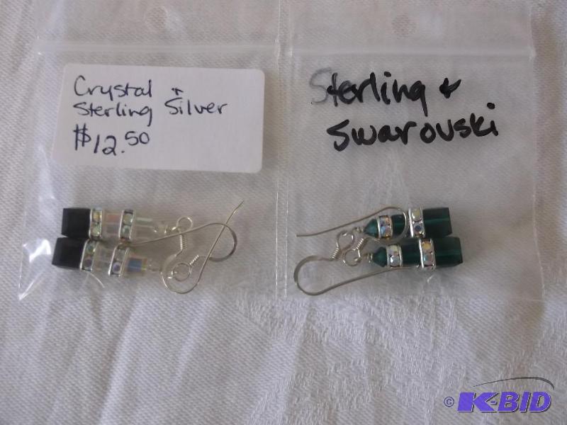Sterling Silver &amp Swarovski Earrings....