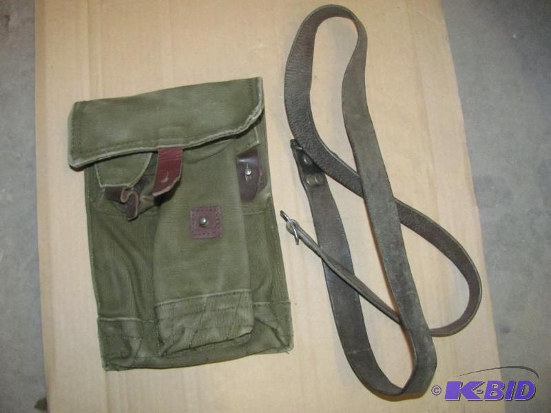 lot 63 image: Military Surplus Green Canvas Triple Bag Mag ...