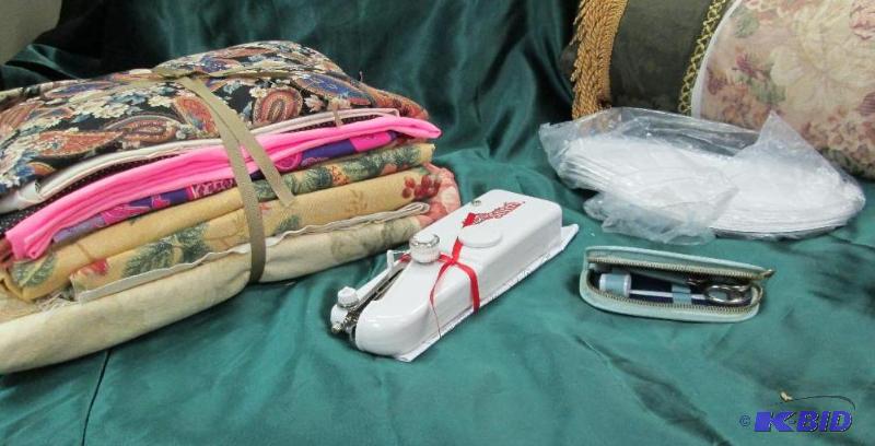 Assortment of fabrics, handy stich, and more...