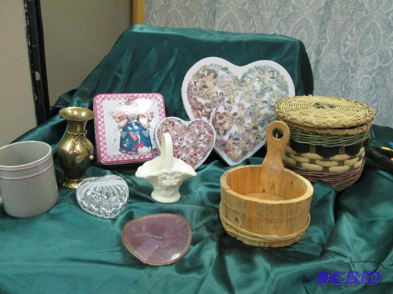 Qty 3 different size and shape tin containers...