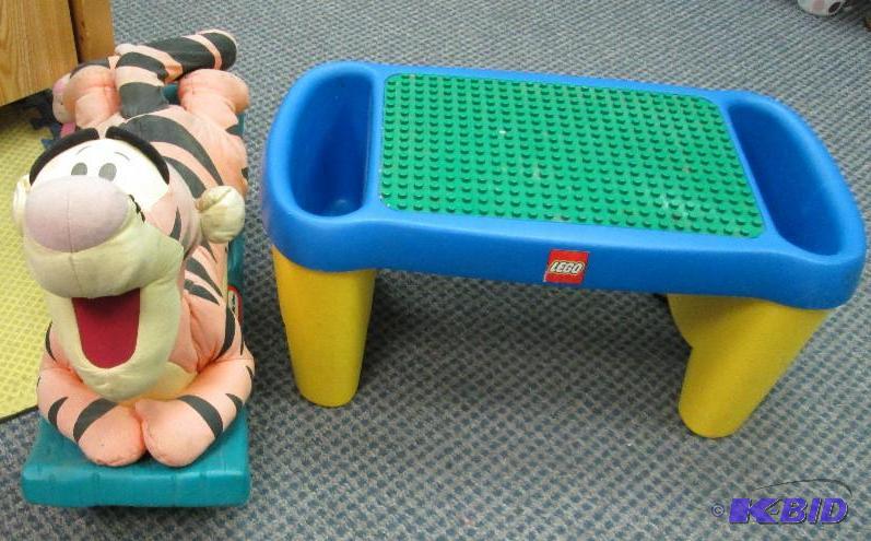 Little tikes tiger rocker, and Lego play stat...