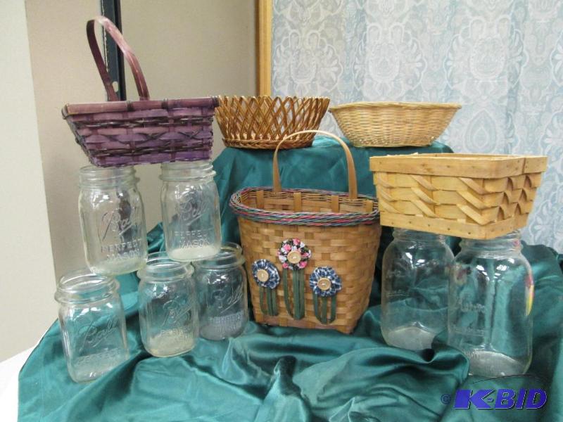 1 wicker basket is decorated, theres a purpl...