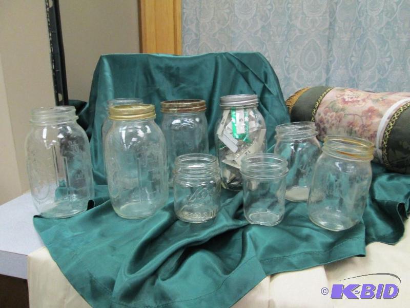Assortment of size of canning jars...