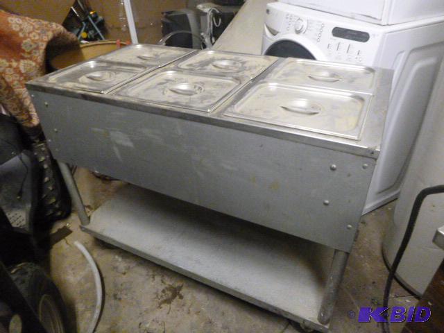 lot 10 image: 3 Bay Steam Table with Covers On casters, 110...