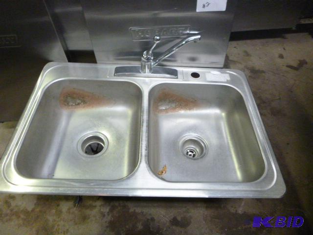 lot 18 image: Stainless Steel Sink with Faucet With garbage...