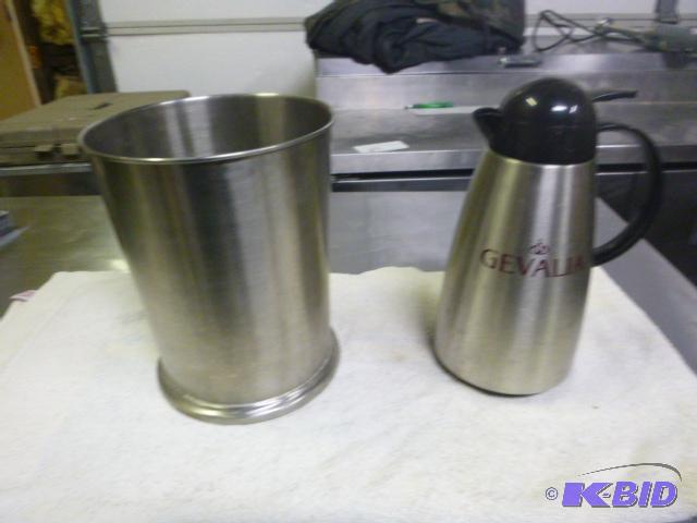lot 28 image: Stainless Steel Champagne Bucket and Gevalia&...