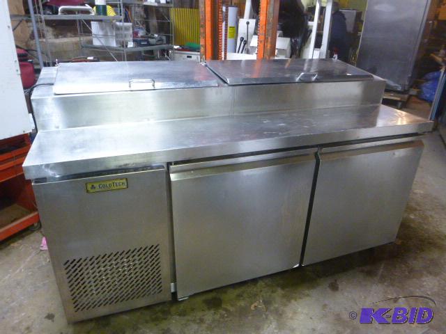 lot 5 image: Cold Tech Prep Table On casters, 110 volt, NS...