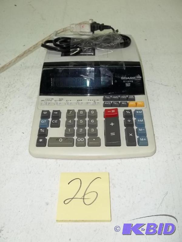 Sharp EL-1197PII Heavy Duty Color Printing Calculator with Clock and Calendar