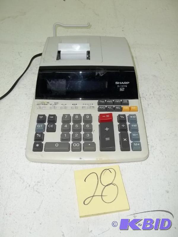 Sharp EL-1197PIII Heavy Duty Color Printing Calculator with Clock and Calendar