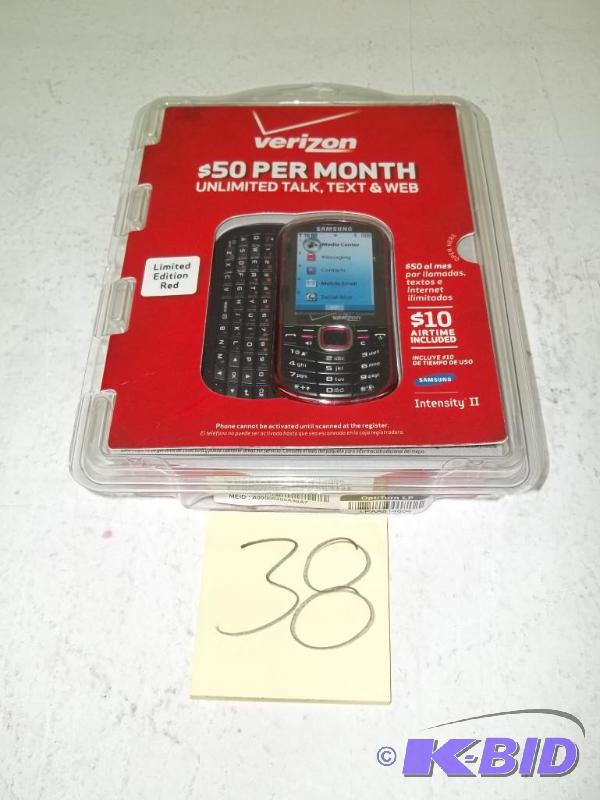 Verizon Samsung Intensity U450 No Contract MP3 QWERTY Camera Cell Phone Red