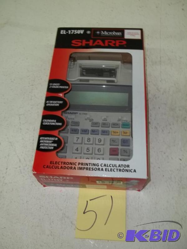 Sharp EL-1750V Portable Printing Calculator with Clock and Calender