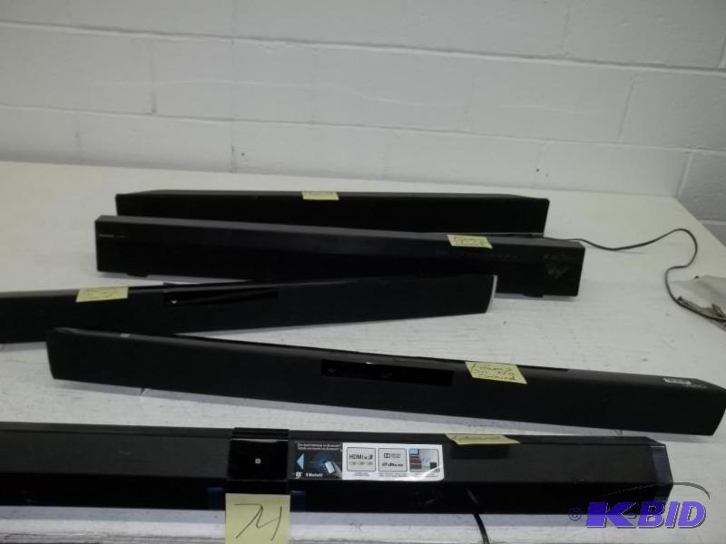 Lot of five sound bars,three power on with no sound, two wont power on