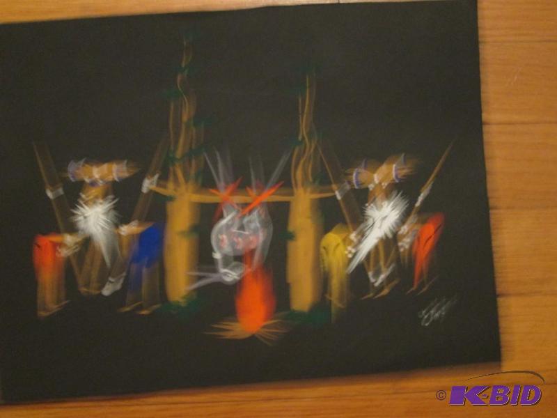 indian village sketch 10in x 13in...