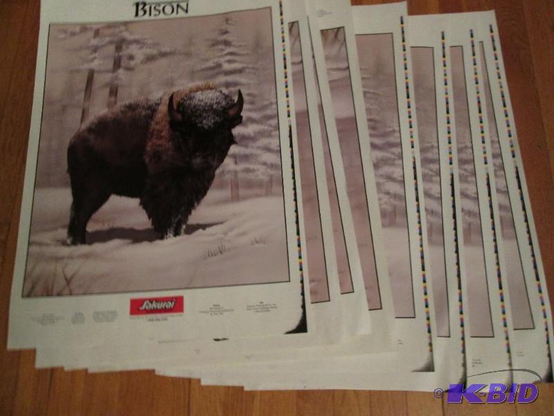 seven 28in x 20in plains bison posters...