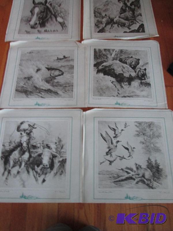 15in x 15in nature pictures by P.H. Palencke...