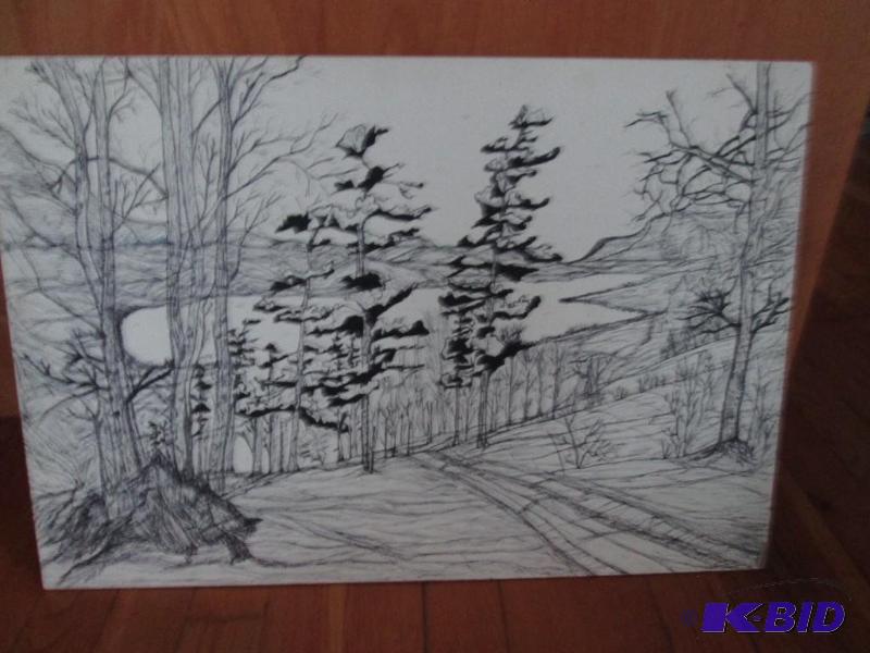 nature sene, looks like origninal sketch 22in...