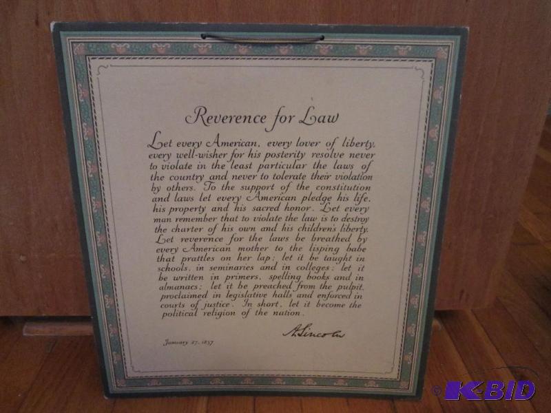 reverence of law 1929 calendar with pictures ...