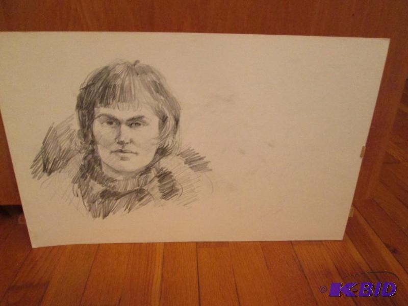orginal sketch of a man 22in x 14in...