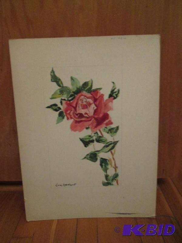 orginal looking rose painting, 20in x 15in...