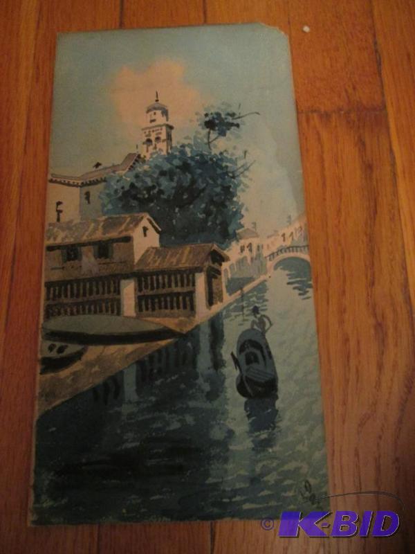 orginal looking painting of city by a river 1...