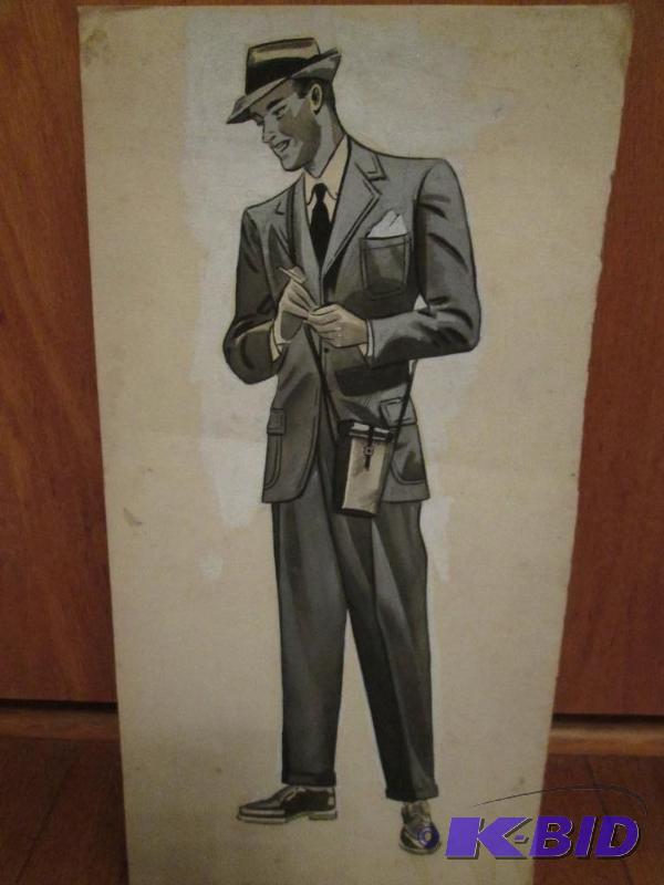 print of a man in a suit 17in x 8 12in...