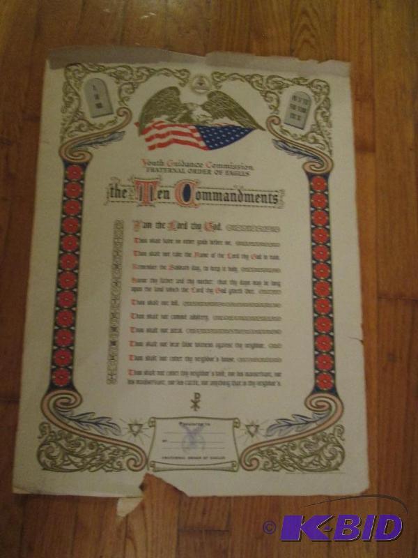 The 10 Commandments postor, 22in x 16in...