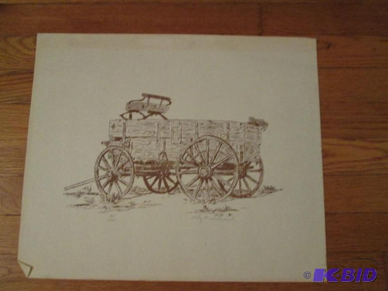 wooden wagon sketch 15in x 18in...
