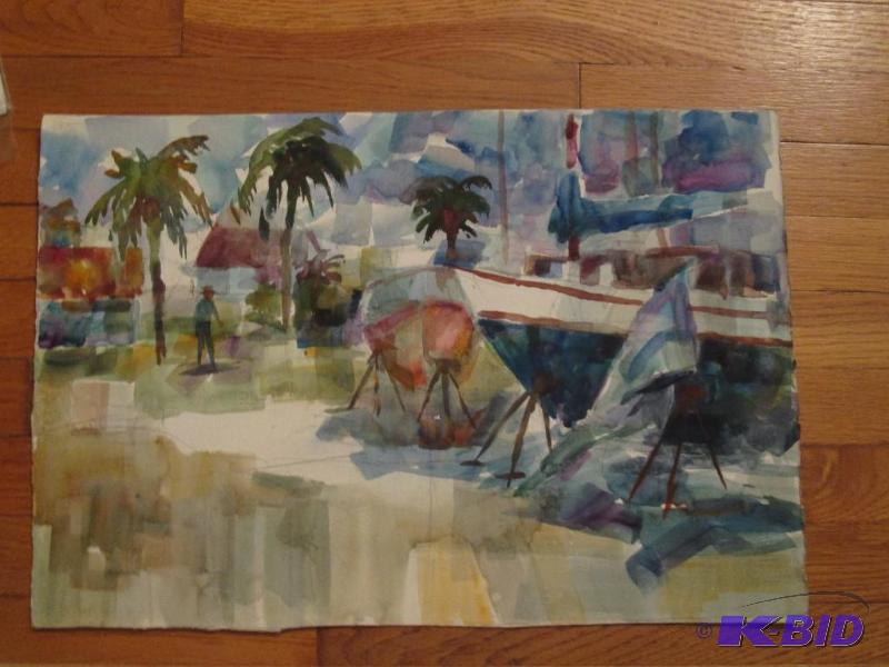 orginal looking watercolor painting of a rive...