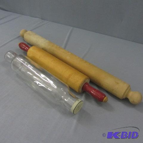 lot 63 image: Glass, Vintage Rolling Pins